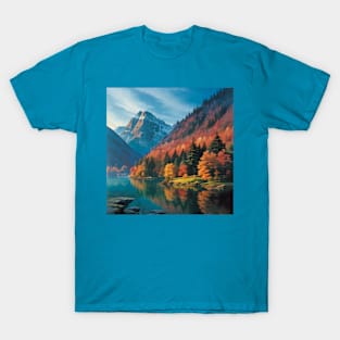 River's Edge - Autumn Forest in the Mountains T-Shirt